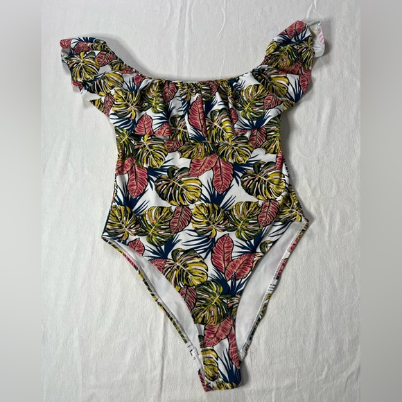 Cabana Del Sol Tropical Print Women's One Piece Swimsuit Medium - Picture 3 of 9